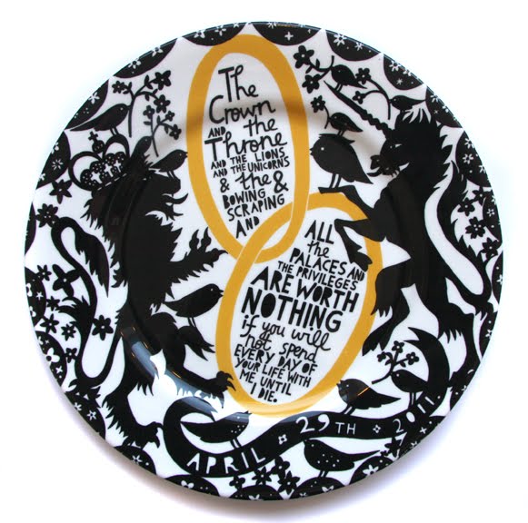 Tomorrow is your last chance to bid on the Royal wedding plate I designed 