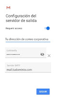 Servidor saliente correo corporativo en gmail