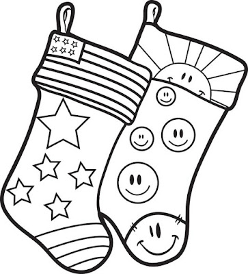 Plain christmas stocking coloring page 8