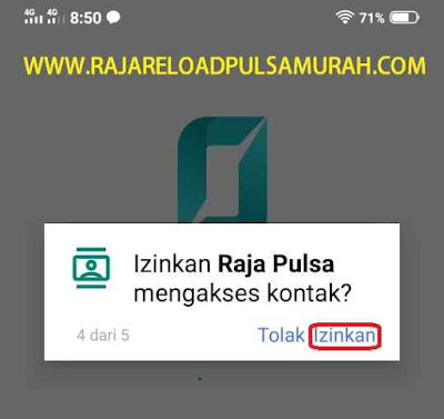 Izinkan Raja pulsa Mobile Topup Mengakses Kontak