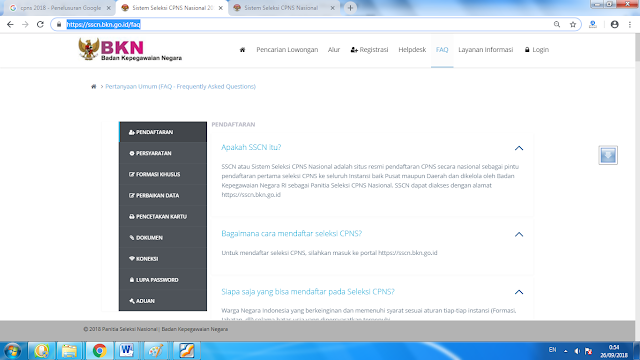  SSCN atau Sistem Seleksi CPNS Nasional adalah situs resmi pendaftaran CPNS secara nasiona PENDAFTARAN CPNS 2018 DI  LAMAN SSCN.BKN.GO.ID SUDAH DIBUKA