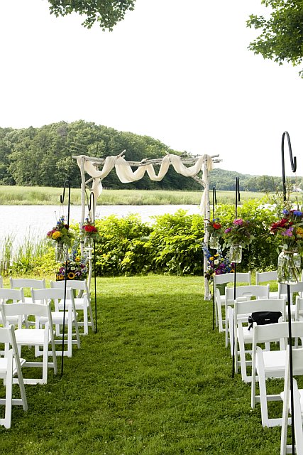  for our wedding my uncle generously built a gorgeous white birch arch 