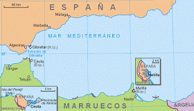 χωρικά ύδατα του ισπανικού θυλάκου της Θέουτα στο Μαρόκο
