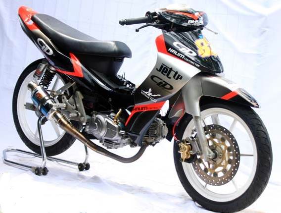 Modif jupiter z standar burhan ala road race airbrush moto 