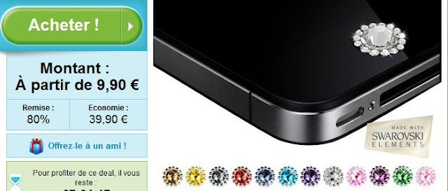 2 Bijoux pour smartphone made with Swarovski Elements à 9.90€ au lieu de 49.90€ bon plan bijoux pour smartphone