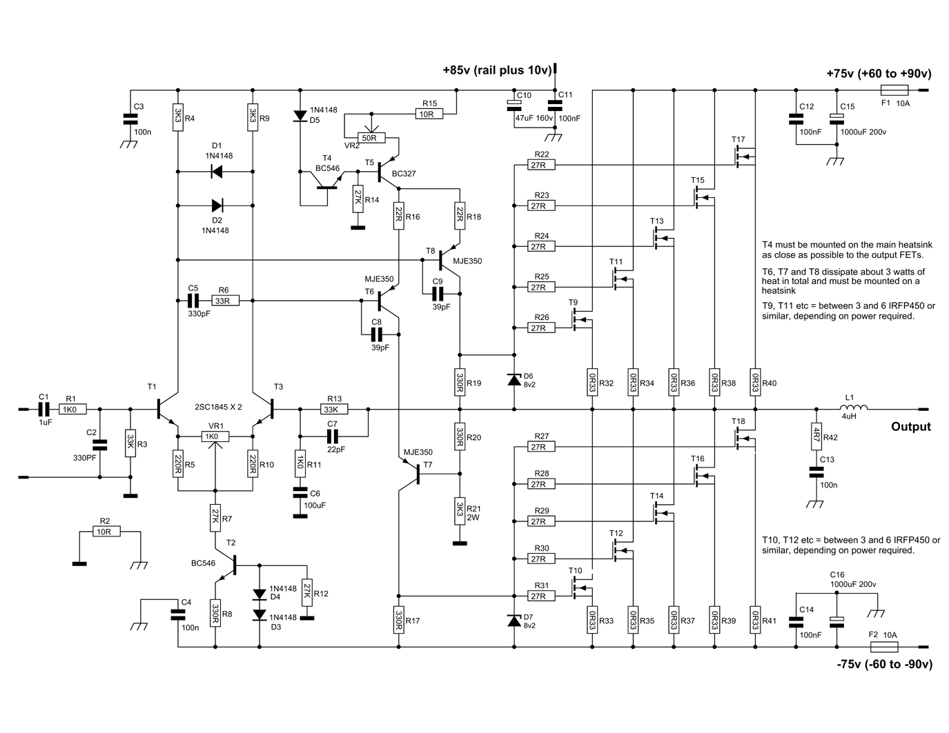 600 Watt Mosfet Power Amplifier Diagram  with PCB Gallery 