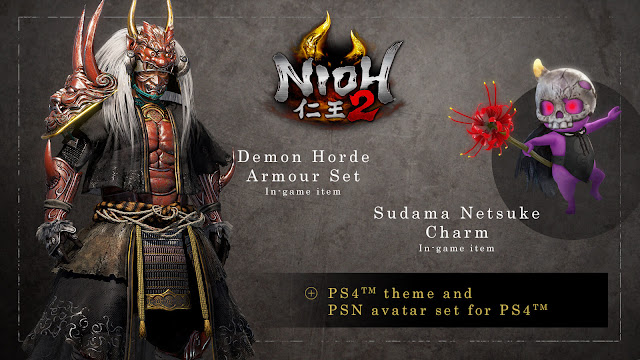 nioh 2 pre-order bonus demon horde weapons kodama netsuke charm ps4 team ninja koei tecmo games sony interactive entertainment release date march 2020