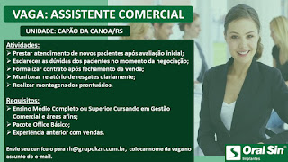 Vaga para Assistente Comercial