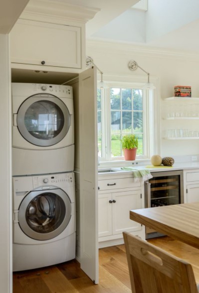 How To Hide Stackable Washer And Dryer In Kitchen With Drawer