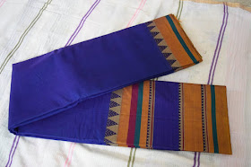 Blue color big border - Handloom designer saree