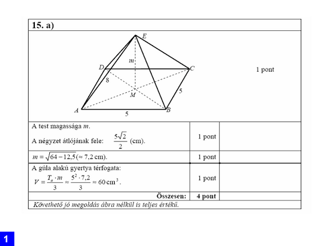 Matek érettségi feladatok: Térgeometria