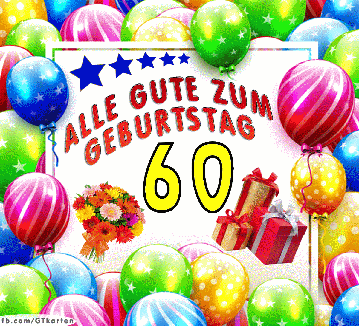 60 Jahre Geburtstagsgrußkarte, geburtstagskarte 60 ...