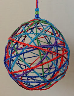 DIY Hanging Fiber/Yarn Ball with Hands On Crafts for Kids