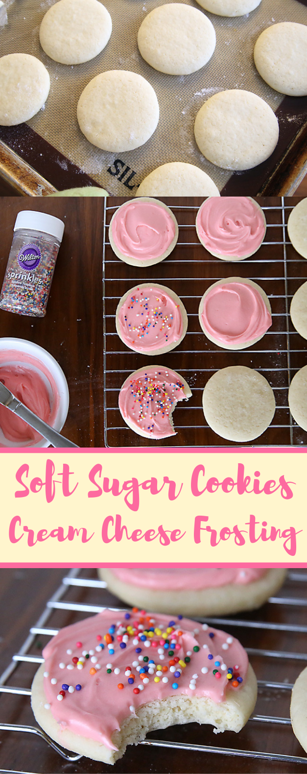 THE VERY BEST SOFT SUGAR COOKIE + CREAM CHEESE FROSTING RECIPE #dessert #christmas
