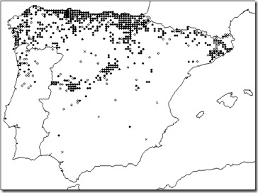 Mapa Lucanus cervus Esp