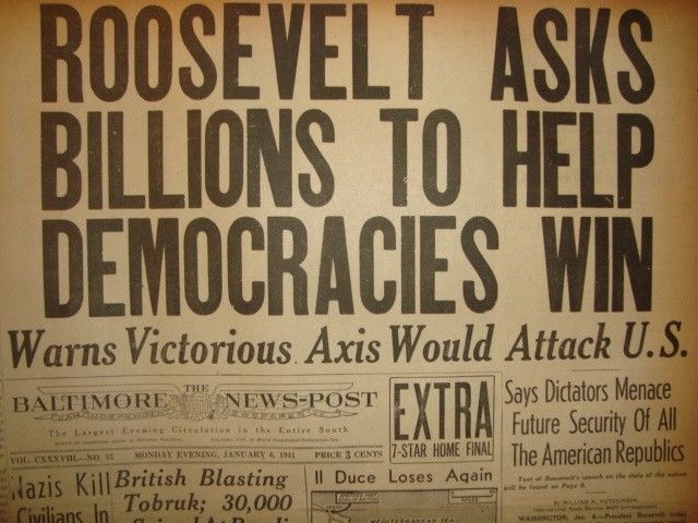 6 January 1941 worldwartwo.filminspector.com Baltimore News-Post Headlines
