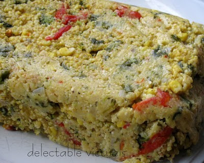 Cous-cous Loaf, Sliced and Pan-fried vegetarian Mediterranean fusion