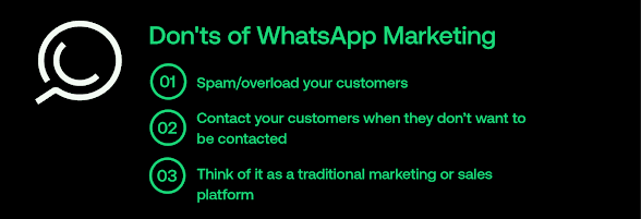 10 don't you have to avoid for successful whatsapp marketing