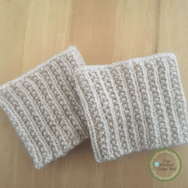 Picture of pair of knitted boot cuffs