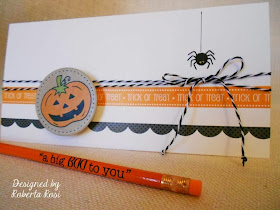 SRM Stickers Blog - Halloween Card by Roberta - #card #halloween #twine #pencil #borders