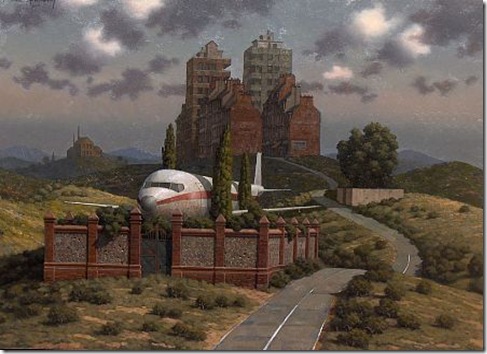 avion en el jardin