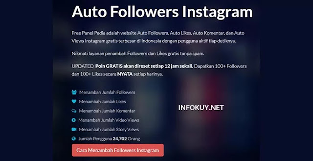 freepanelpedia - situs auto followers instagram