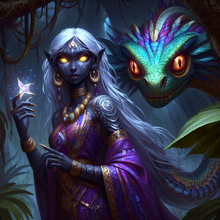 Azura (Elder Scrolls) in the jungles of Zul'Gurub (World of Warcraft)