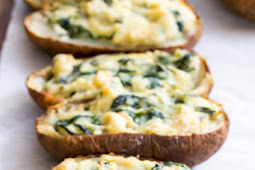 SPINACH ARTICHOKE TWICE BAKED POTATOES {PALEO, WHOLE30, VEGAN}