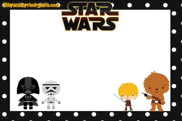 Star Wars Babies Free Printable Invitations, Cards or Backgrounds.