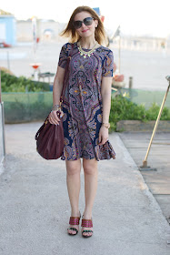 paisley print, asos dress, marc by marc jacobs too hot to handle, fashion and cookies