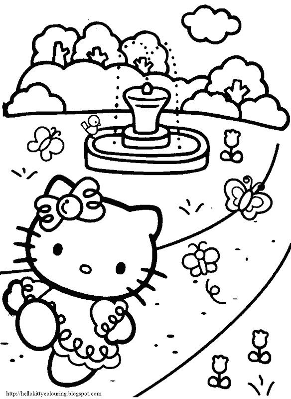 HELLO KITTY COLORING SHEETS title=