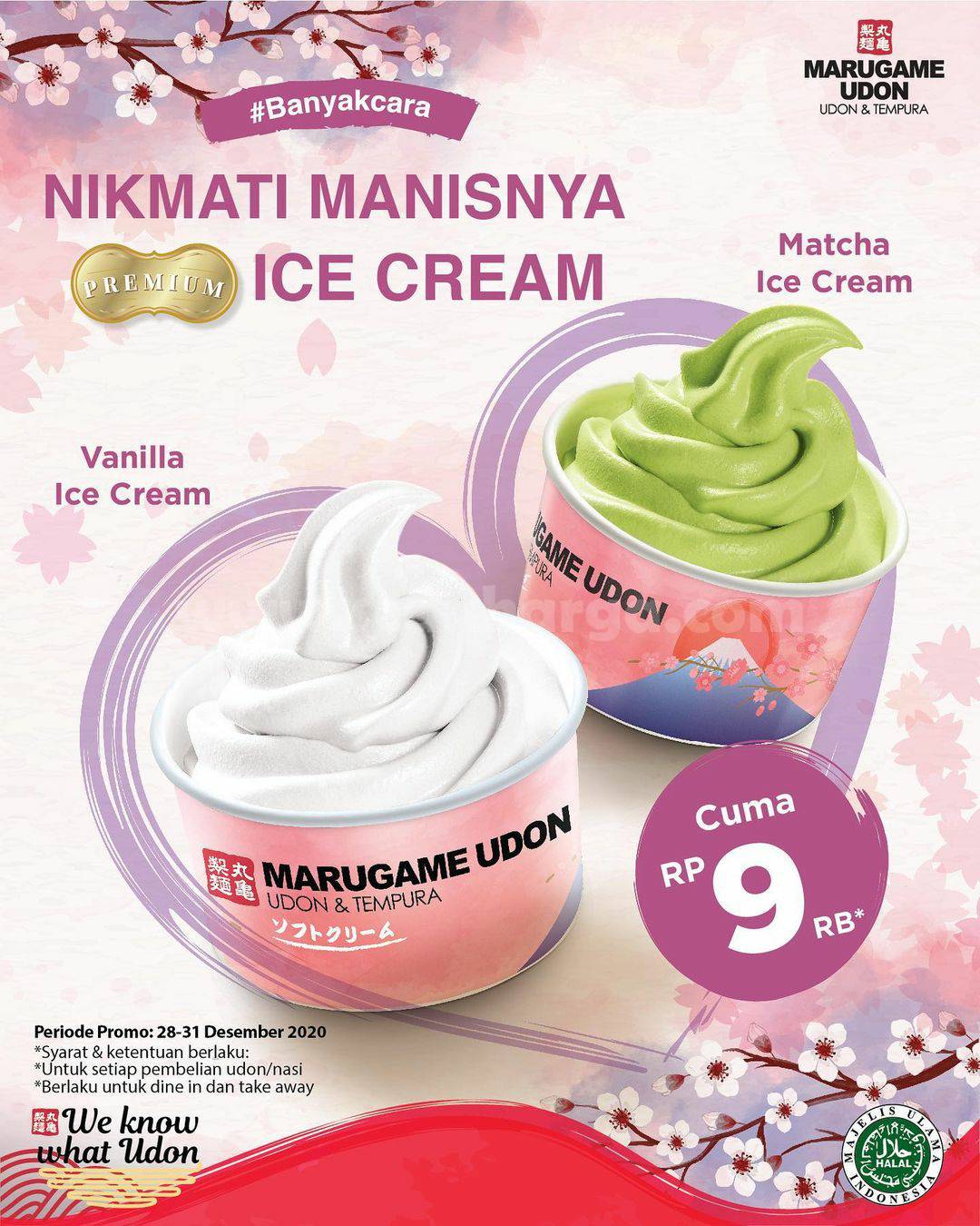 MARUGAME UDON Promo Spesial Premium Ice Cream harga hanya Rp. 9.000