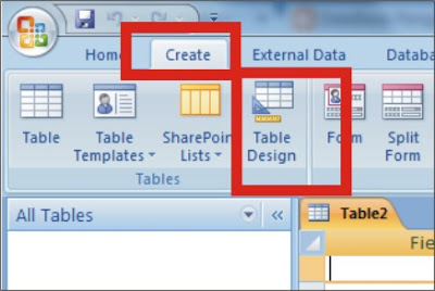Membuat table di ms.access 
