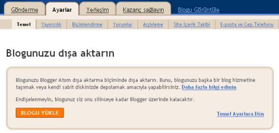 Bloger bloglarınızı yedekleyin!