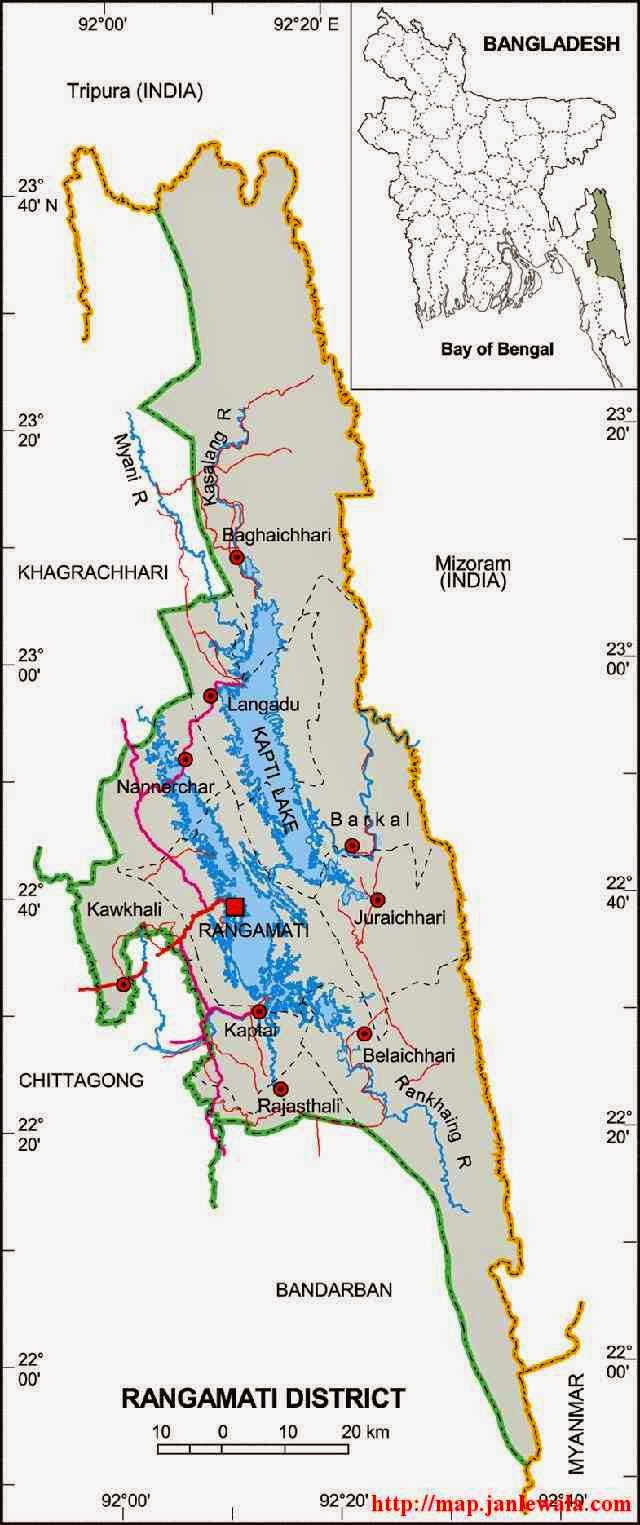 rangamati zila map of bangladesh