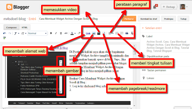 Cara Membuat Post dan Fungsi Tool di Blog