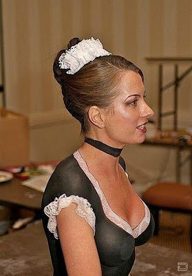 Sexy Girl Maid With The Bandage Of Art Body Painting