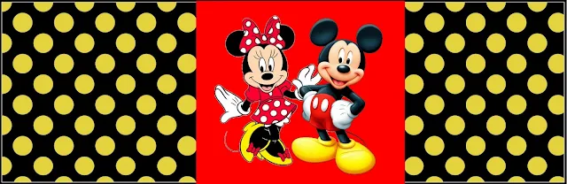 Minnie and Mickey in Red, Free Printable Labels