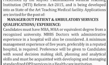 Jobs in Lady Reading Hospital, Peshawar