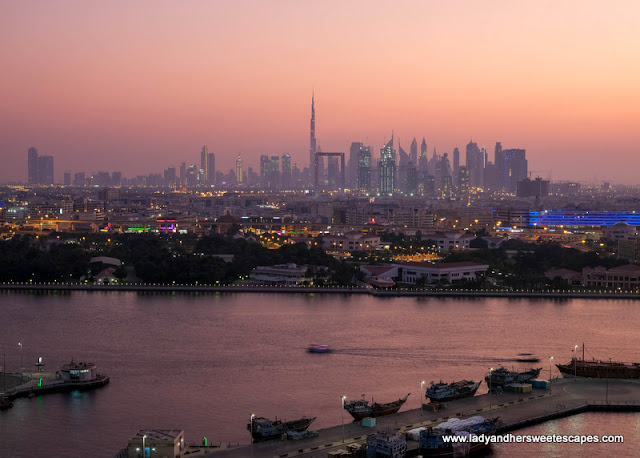 view of Dubai Skyline from Hilton Hotel