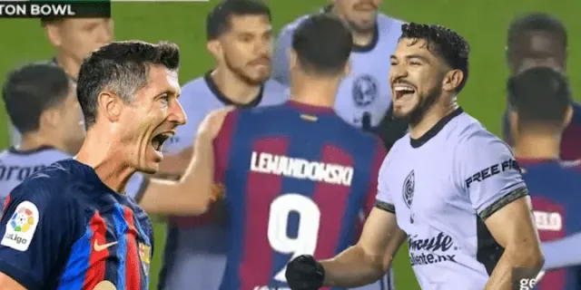 Barcelona vs América, Lewandowski quedó ardido y filtran el porqué golpeó a Martín
