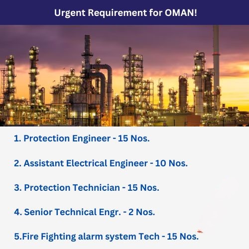 Urgent Requirement for OMAN