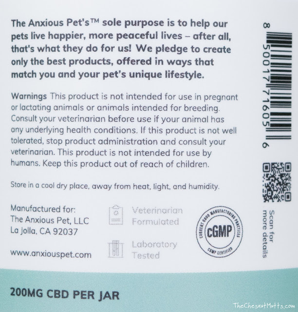 label for cbd soft chews for dogs
