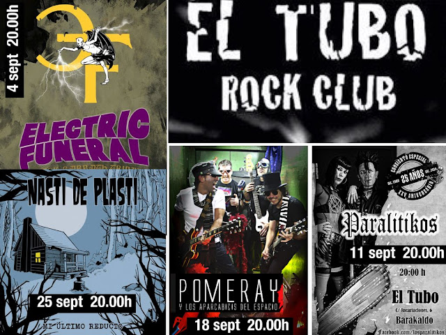 El Tubo programa los conciertos de Electric Funeral, Paralítikos, Pomeray y Nasti de Plasti