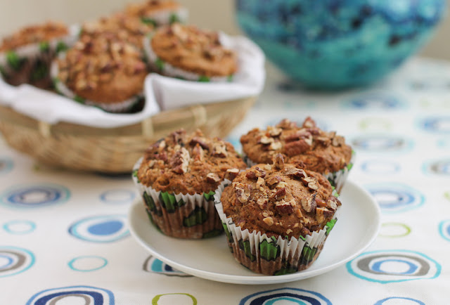 Food Lust People Love: Made with thick homemade applesauce, these country applesauce pecan muffins are rich with the flavors of brown sugar and cinnamon. They are a great breakfast muffin or afternoon snack.