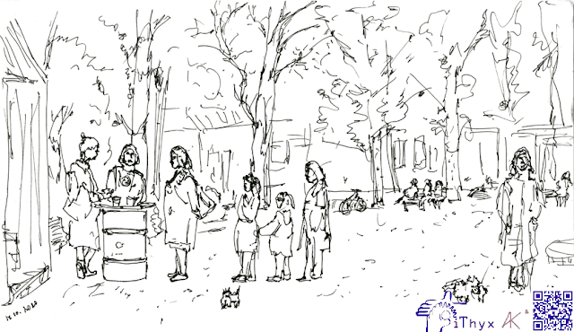 Осенний парк 50 лет октября –  очередь в кафе на круге. Скетч сделал Андрей Бондаренко #iThyx