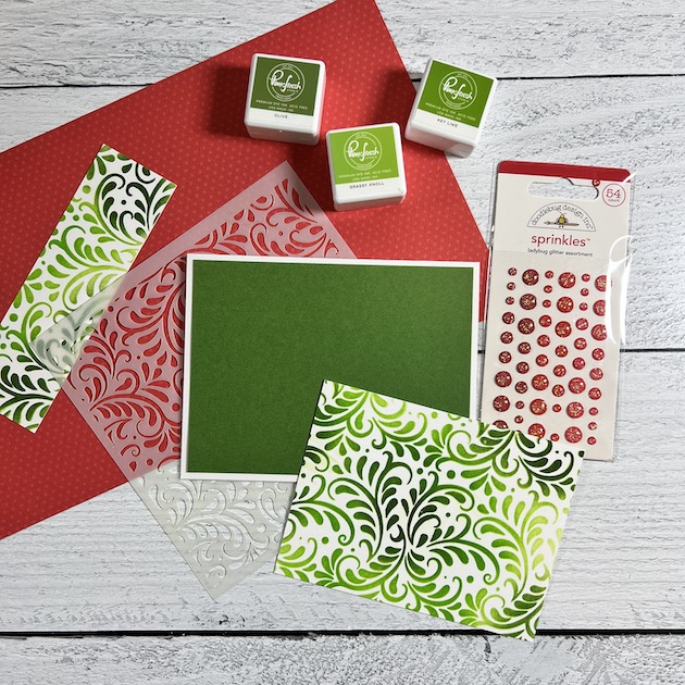 Stenciled Christmas Card & Tag by Artsy Albums