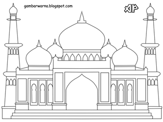  Mewarnai  Gambar  Masjid  Belajar Mewarnai  Gambar 