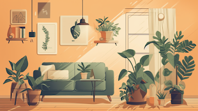 plants in a sunlit living room