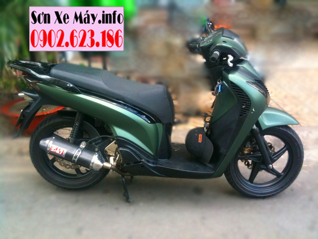 Sơn xe Honda Sh màu xanh nhám cực đẹp